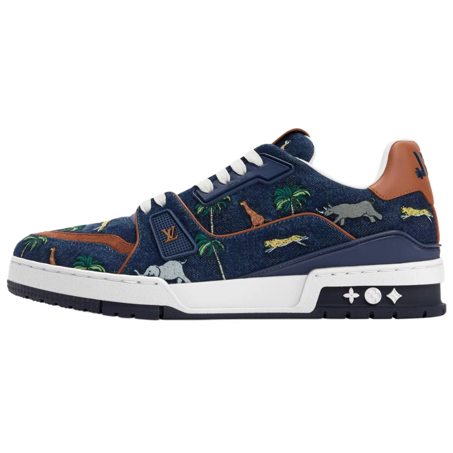 LOUIS VUITTON Кроссовки The Darjeeling Limited Collaboration Trainer Denim Low Top Skateboard для мужчин синие