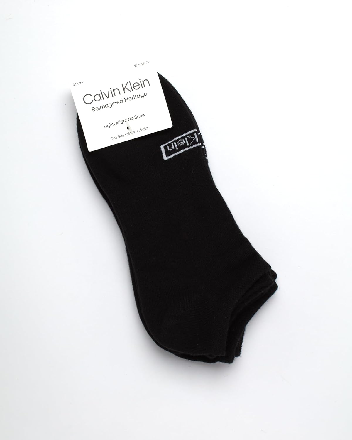 Женские носки Calvin Klein - легкие, с низкой посадкой (3 пары), Black Logo — фото 2