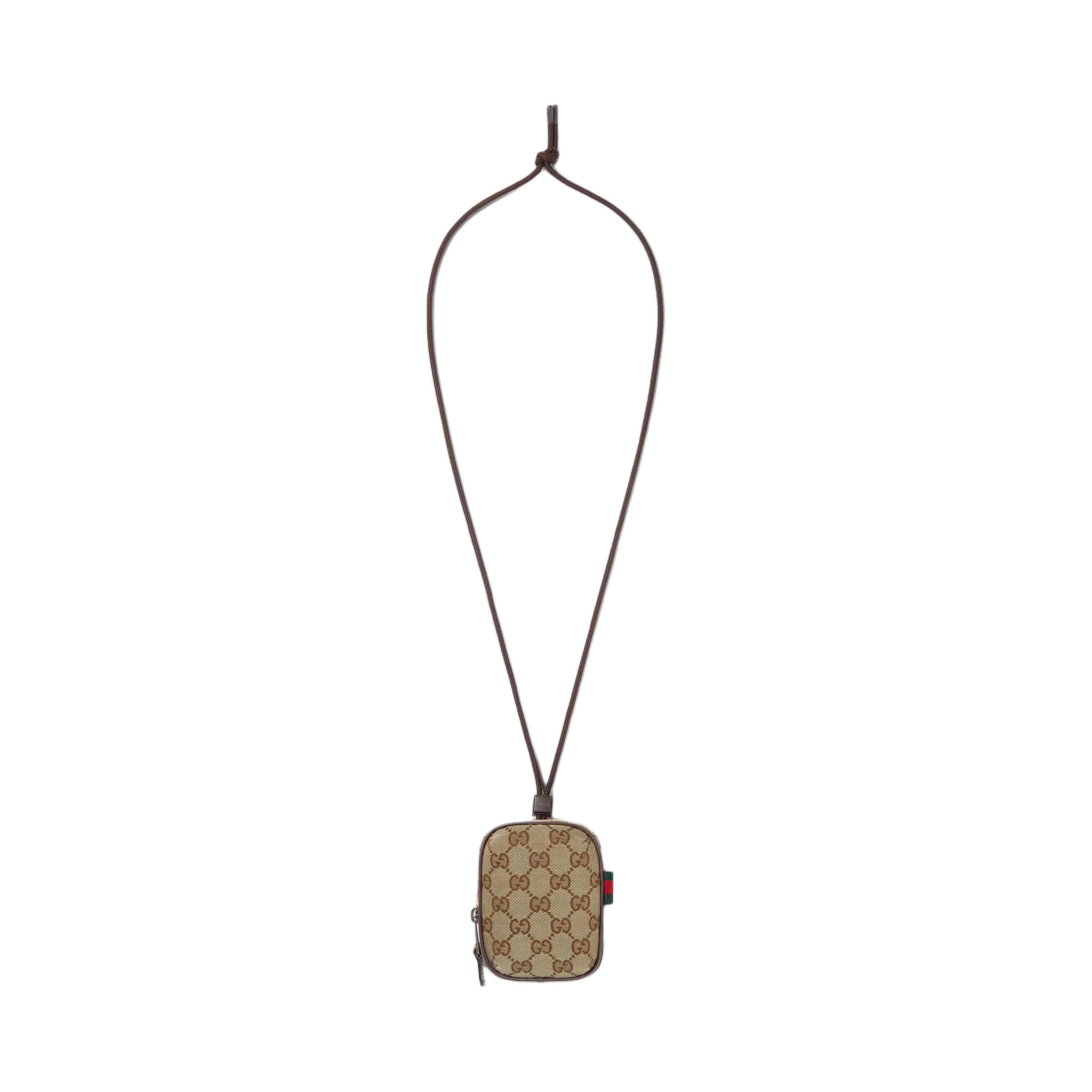 Gucci Миниатюрный мужской кошелек для монет GG Canvas, коричневый — фото 2