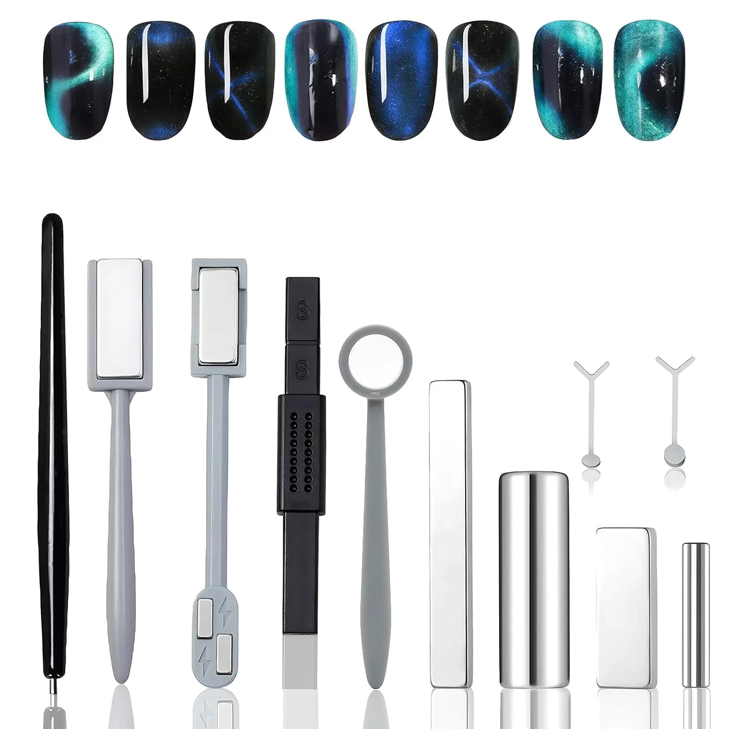 Набор магнитов для дизайна ногтей Cat Eye, 11 предметов Joyan