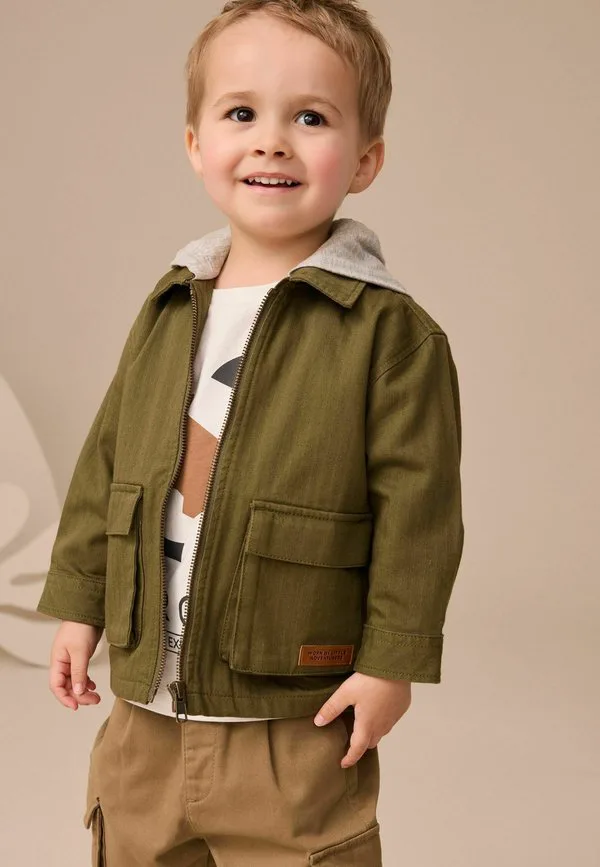 Летняя куртка из двух частей с капюшоном и капюшоном Next, Khaki Green — фото 2