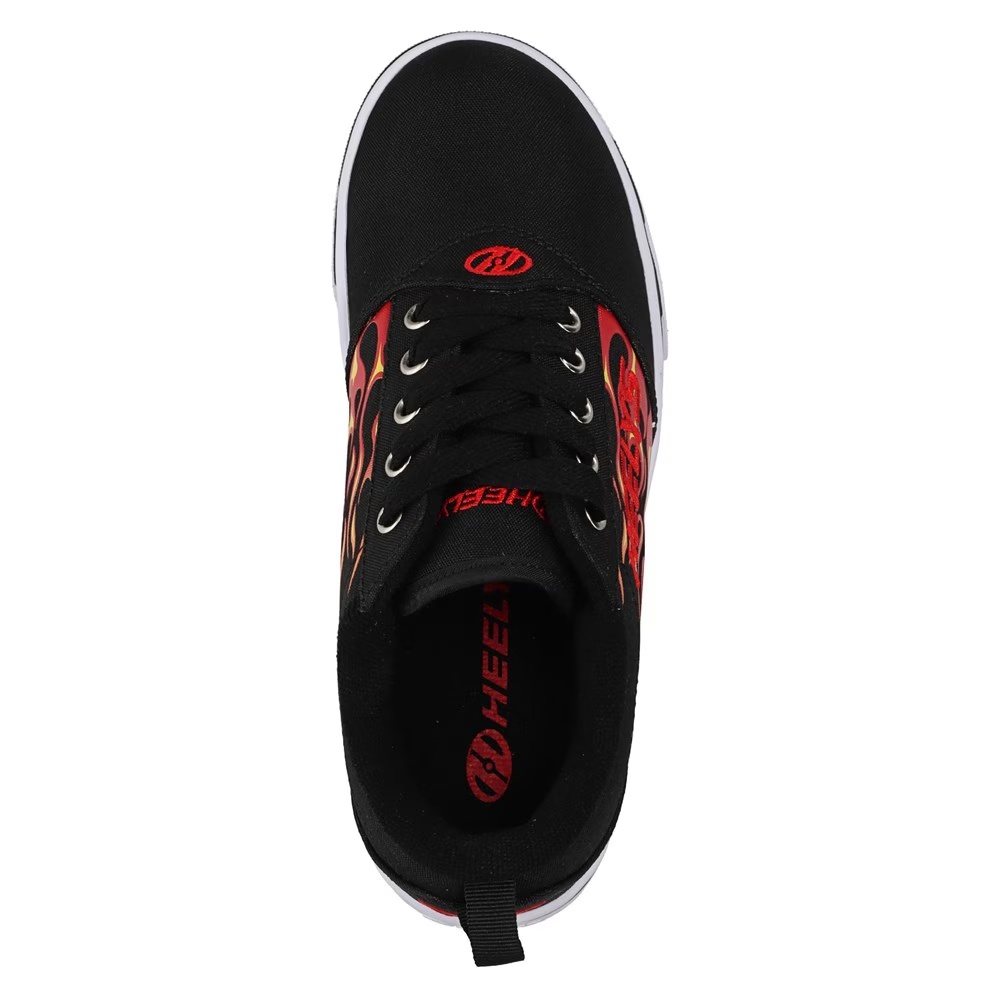 Детские кроссовки с колесиками Heelys Pro 20 Prints для малышей и подростков, black/red/flames — фото 4