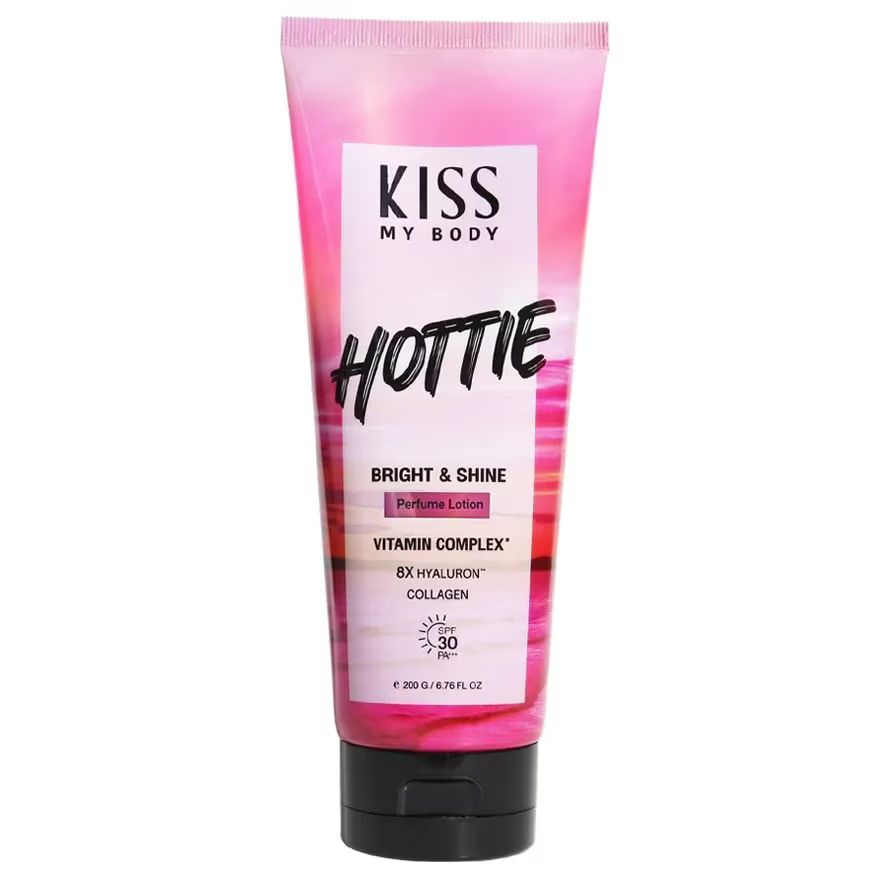 

Kiss My Body Парфюмированный лосьон Bright Shine SPF 30 PA+++ Hottie 200 G. โลชั่นน้ำหอม, Pink