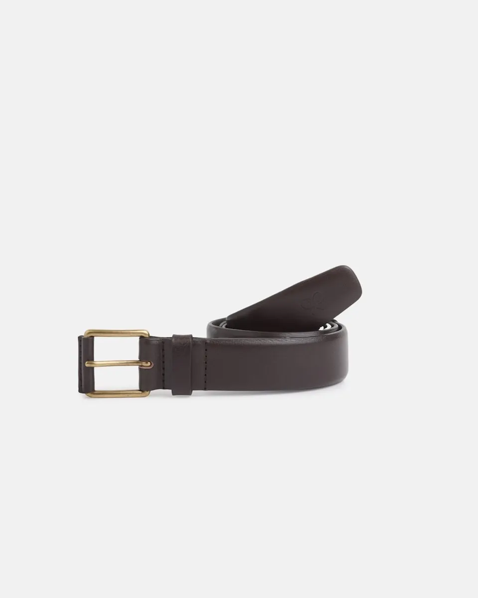 

Ремень из темной коричневой кожи Silbon