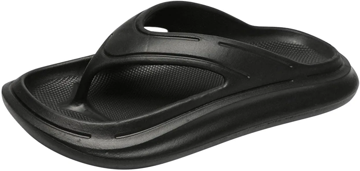 

Ортопедические шлепанцы Oiangi для женщин и мужчин с поддержкой свода стопы, парные мягкие вьетнамки с ремешком между пальцев, удобные пляжные сандалии на платформе, черный