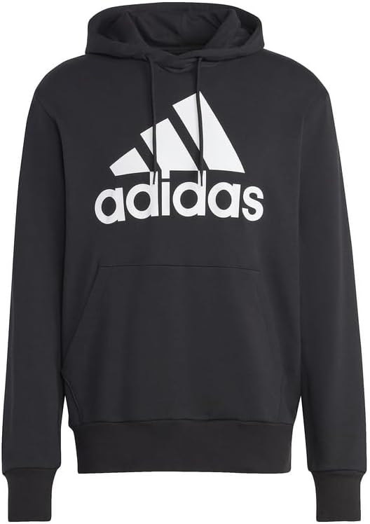 Мужская толстовка Adidas NWN51 Essentials из французского махрового трикотажа с большим логотипом, черный — фото 4