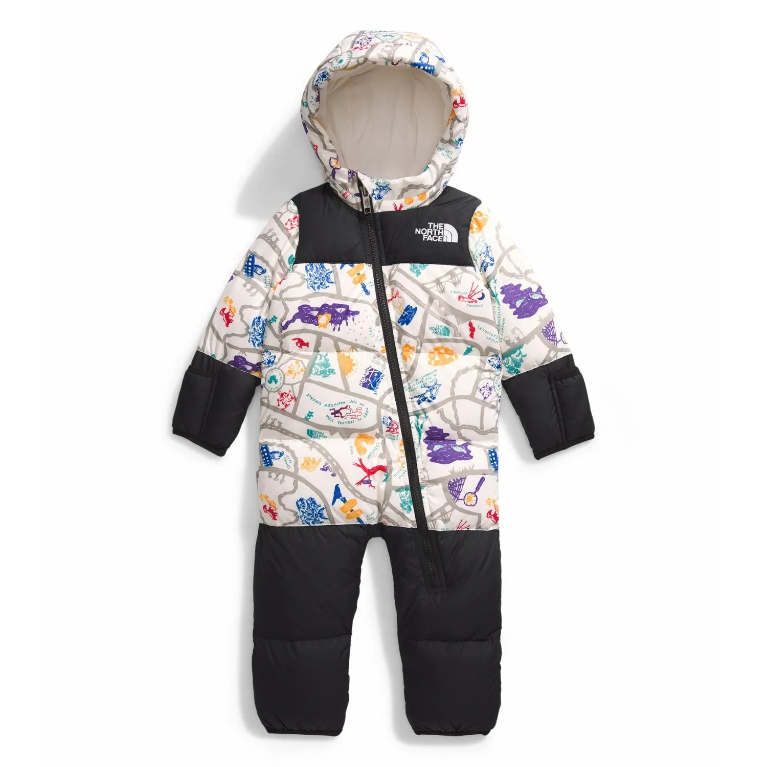 

Retro 1996 Утепленный комбинезон для младенцев The North Face, White Dune Woodcut Trail Map