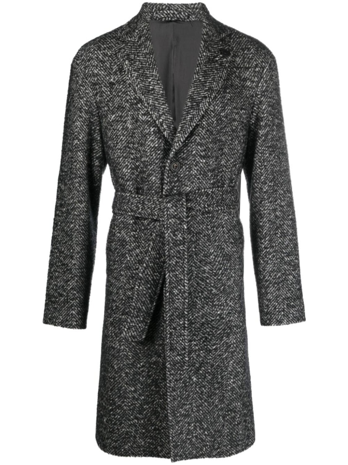 

Lardini однобортное пальто с поясом, черный