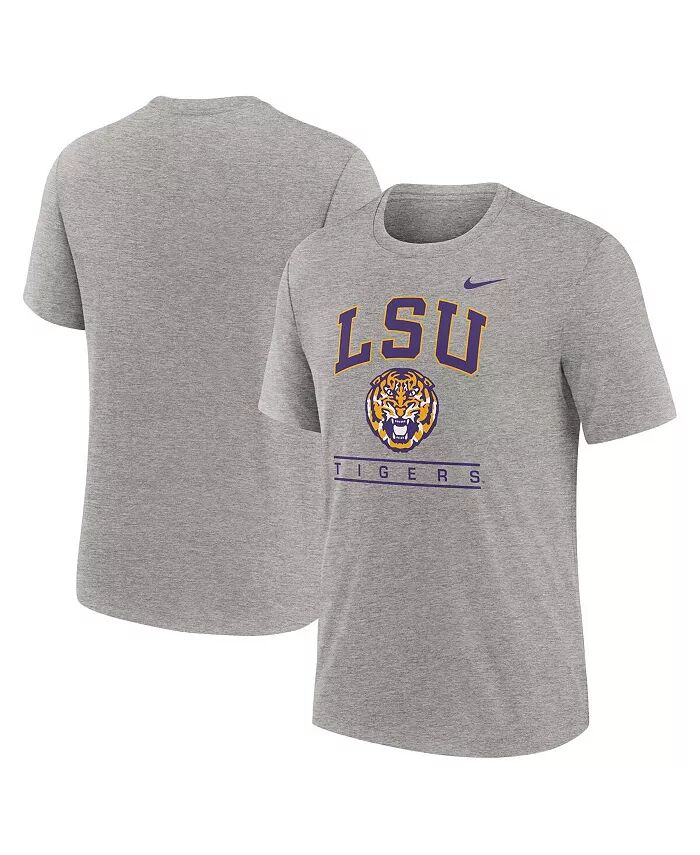 

Футболка мужская, серо-лиловая, с логотипом LSU Tigers Arch Over Tri-Blend Nike