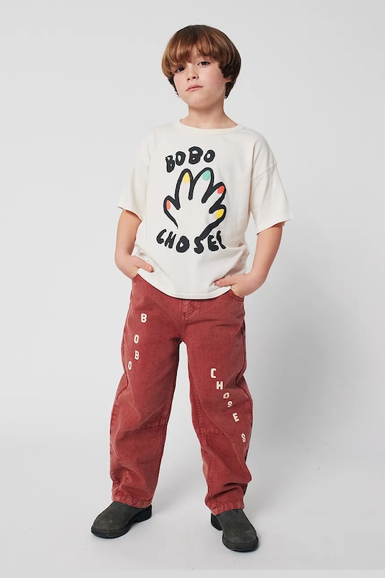 Детская хлопковая футболка High Five Bobo Choses, белый — фото 4