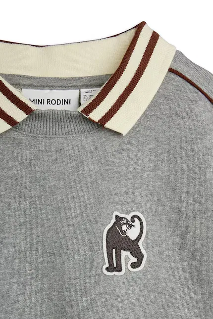 Худи детское с принтом Panther Mini Rodini, серый — фото 3
