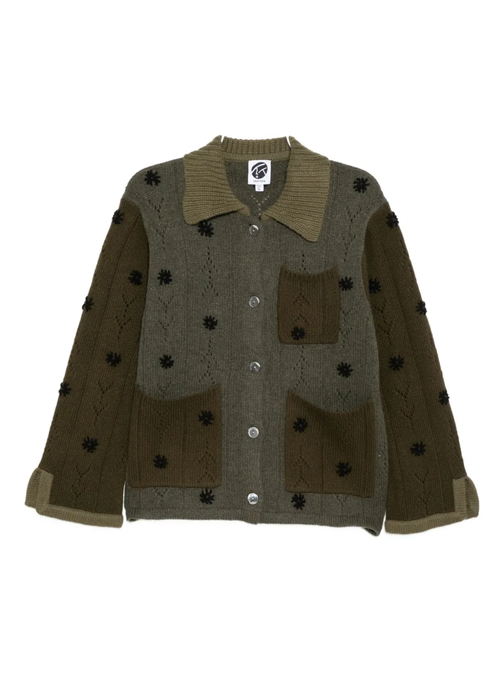 

Вышитый кардиган YANYAN KNITS, зеленый