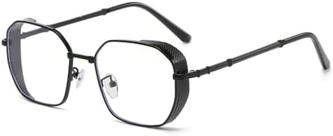 

Модные прямоугольные солнцезащитные очки для женщин, металлические солнцезащитные очки, классические минималистичные мужские очки, защита от солнца UV400 MTZJH, Black Clear