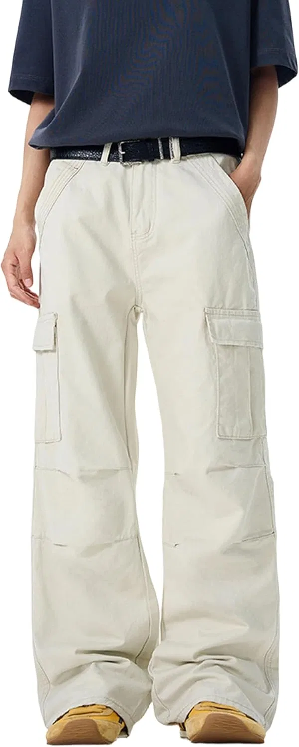 Джинсы свободные, Wide Leg Denim, White