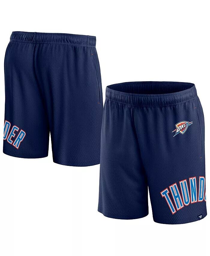 

Мужские темно-синие шорты из сетки Oklahoma City Thunder Free Throw Fanatics, синий