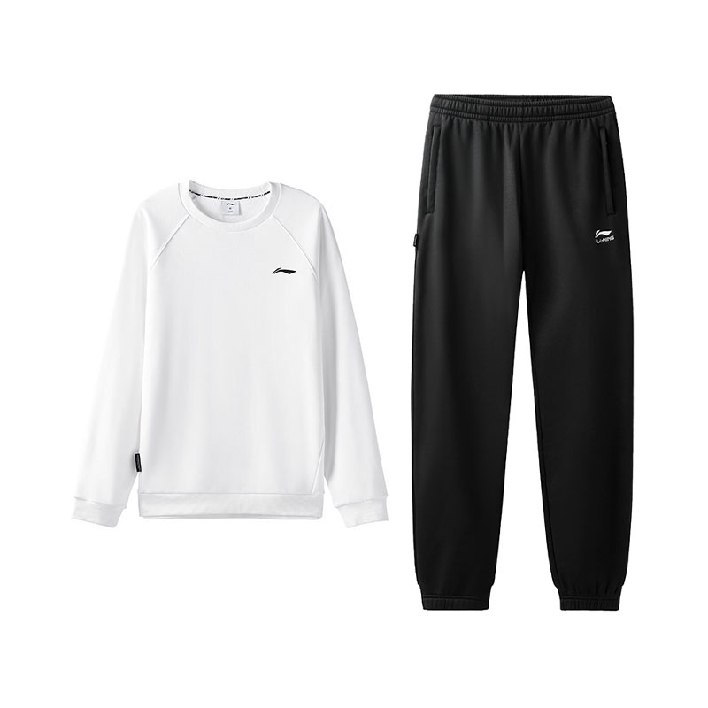 

Толстовка Li-Ning, мужской комплект из 2 предметов, белый top+черный pants
