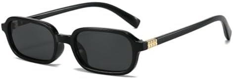 

Солнцезащитные очки прямоугольной формы 2027 года для женщин, винтажные очки с защитой от УФ-излучения UV400, мужские солнцезащитные очки в стиле панк MTZJH, Black Gray