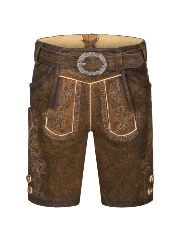 

Nübler Детские короткие кожаные штаны Alfons коричневого цвета