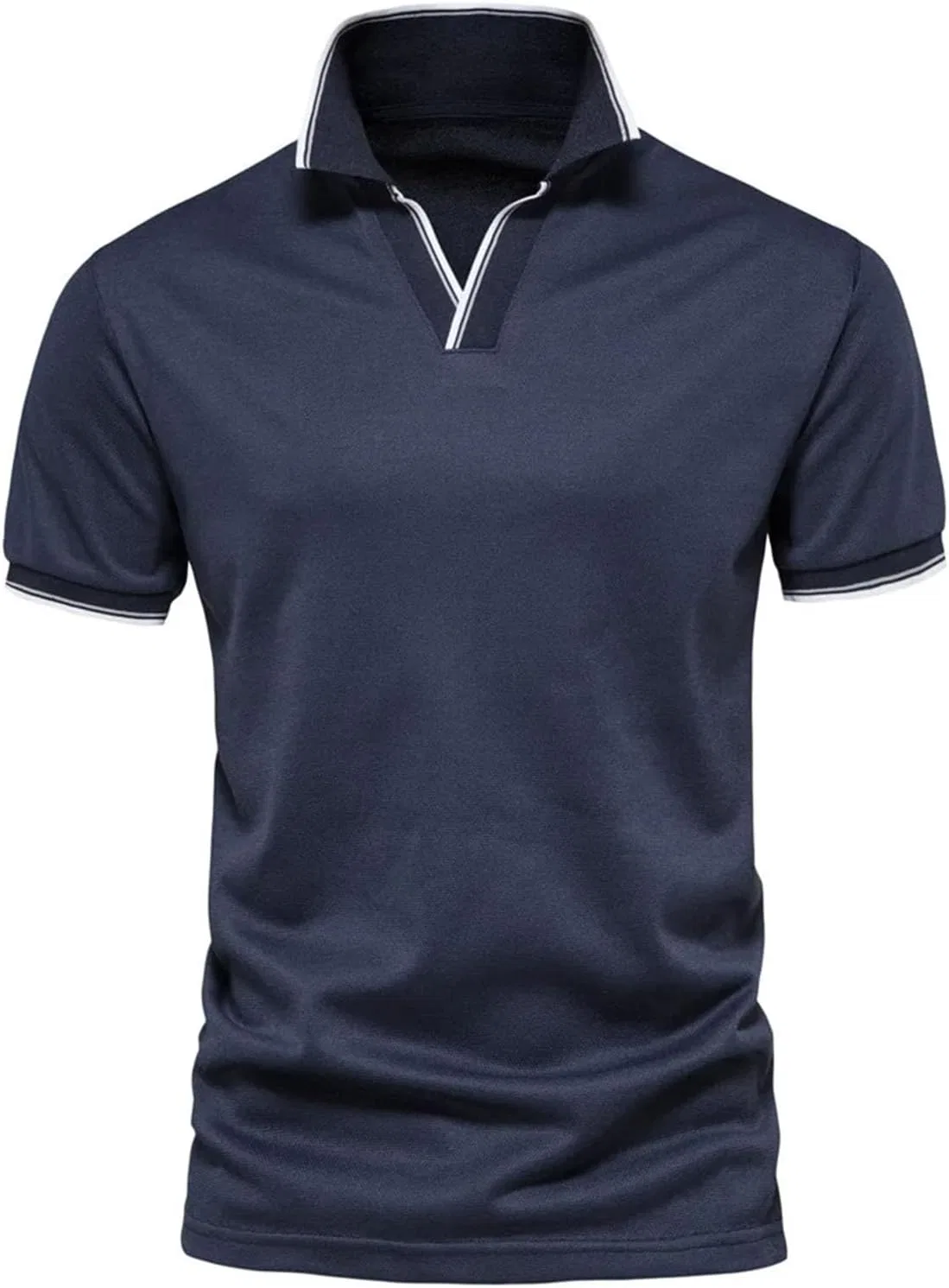 Спортивная поло с воротником, бренд Generic, цвет Sn-pl105-light Blue — фото 2
