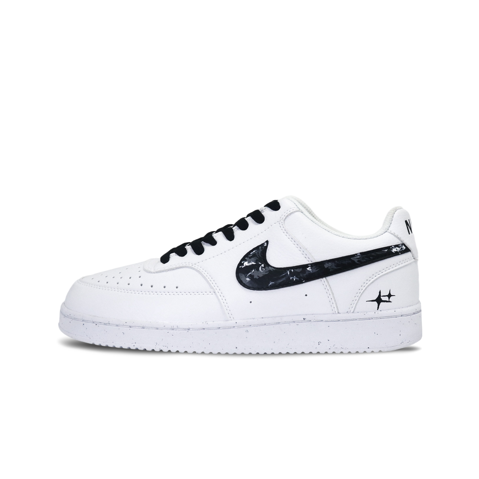 

Nike Кроссовки Court Vision 1 Obsidian Journey легкие и дышащие, низкие, для скейтбординга, мужские, черно-белые