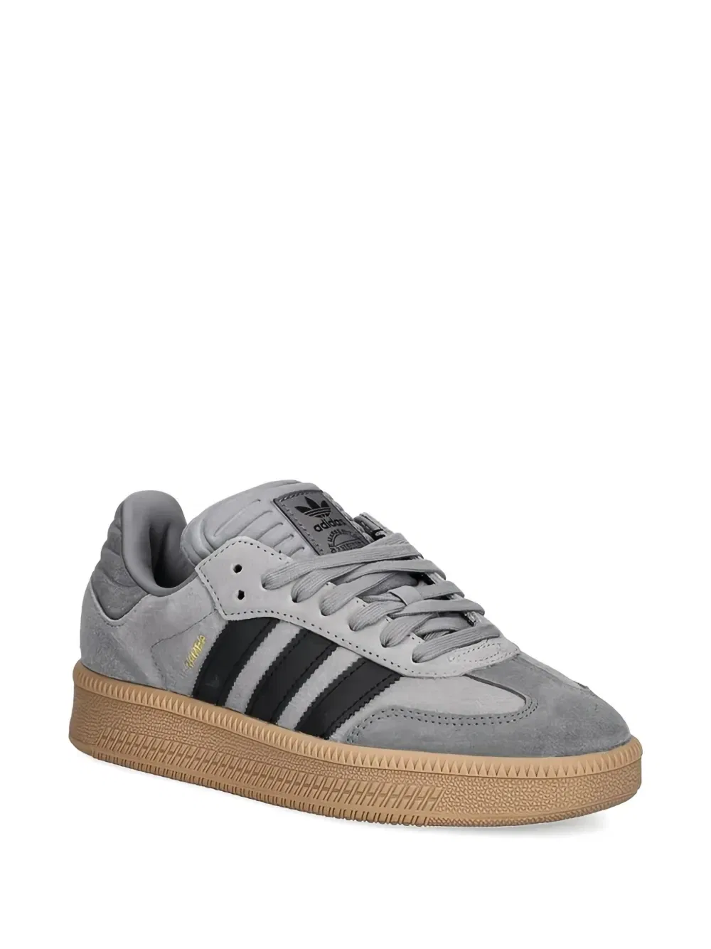 Кожаные кроссовки Samba XLG на шнуровке Adidas Kids, серый