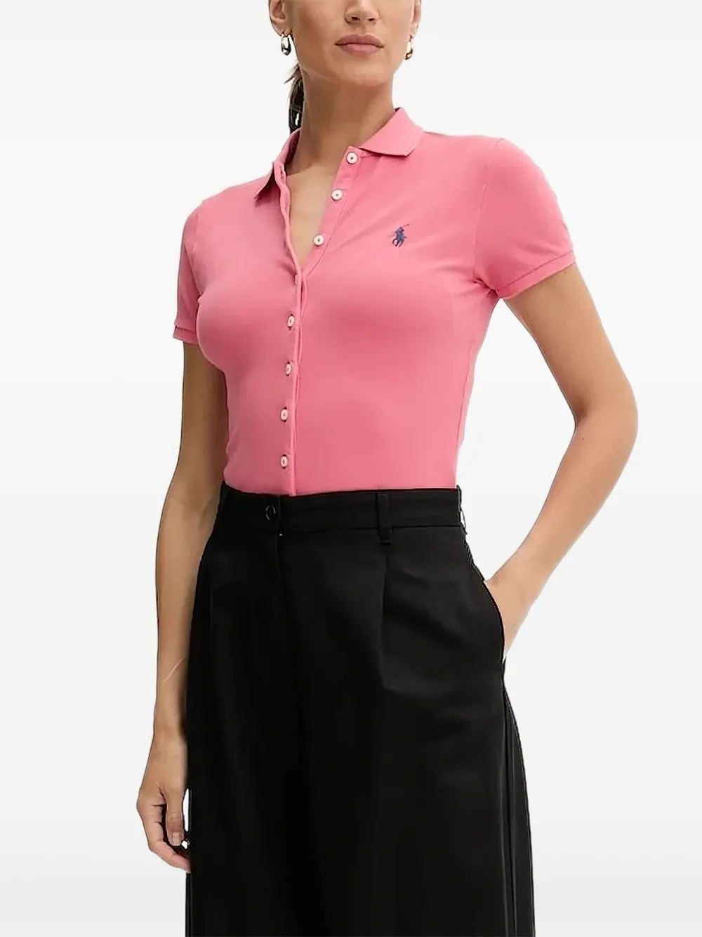 

Рубашка с вышитым логотипом POLO RALPH LAUREN, розовый