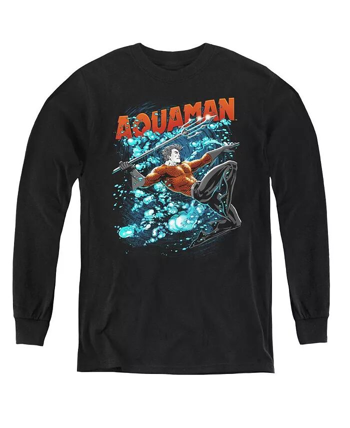 

Свитшот с длинным рукавом Boys of America Youth Aquaman Bubbles Justice League, черный