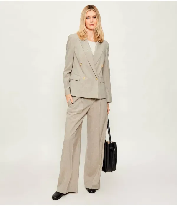 Шерстяные брюки Tiana4 regular fit Boss, бежевый — фото 2