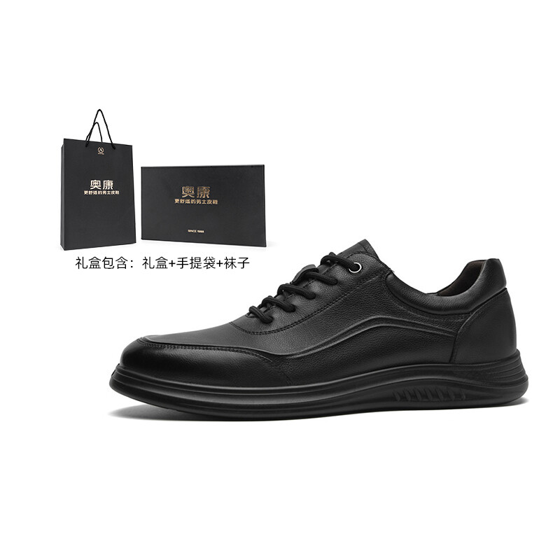 

Туфли AOKANG Dress Shoes Men Low-Top Black