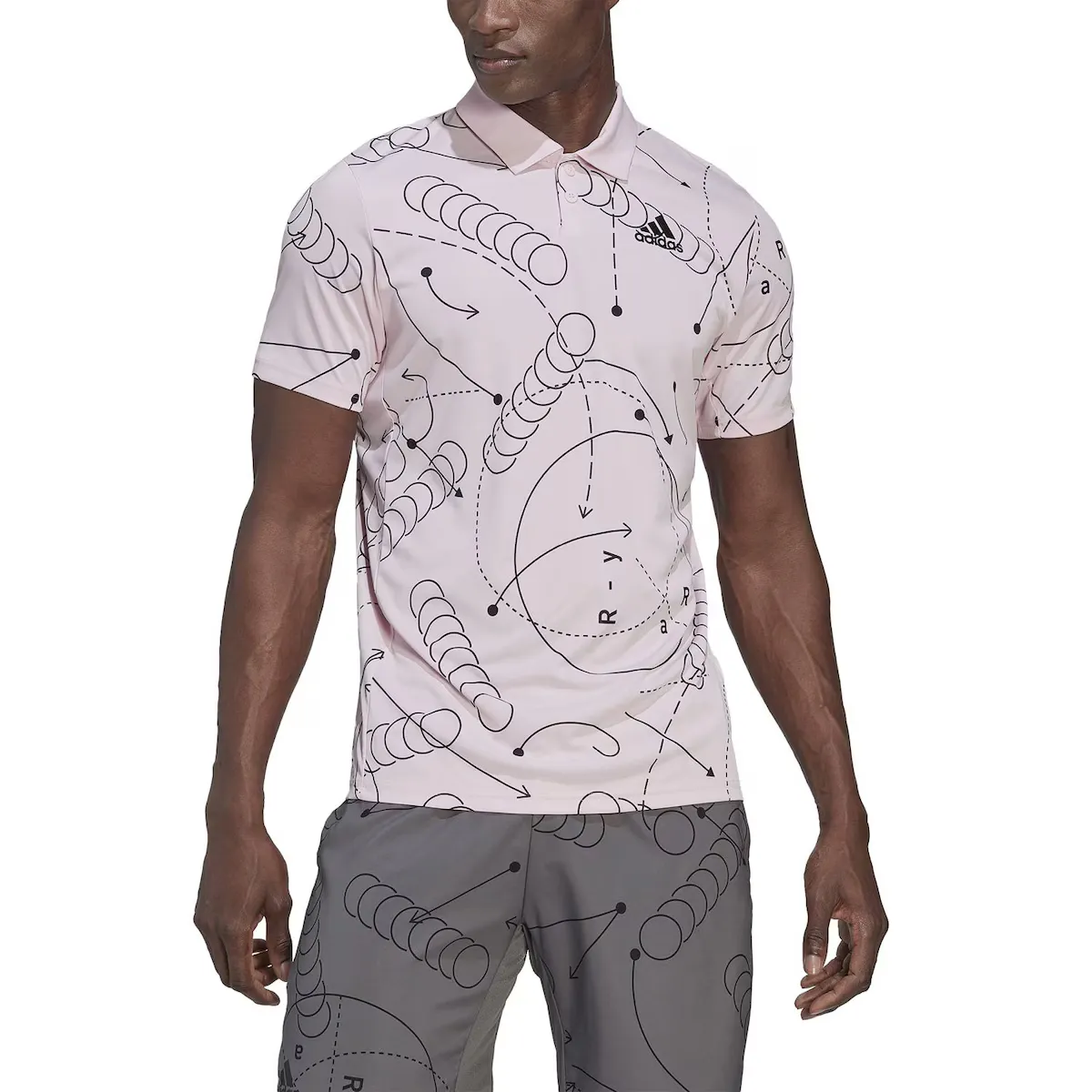 

Мужское теннисное поло Adidas CLUB GRAPH, цвет Rosa claro