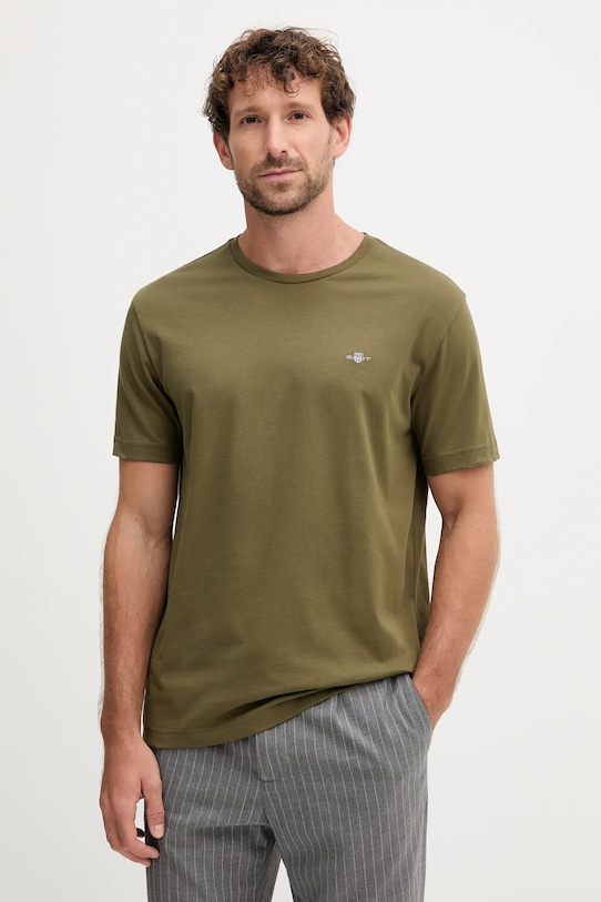

Хлопковая футболка Gant, зеленый