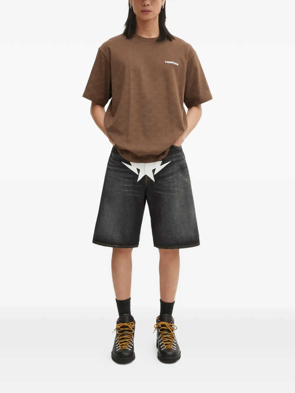 Шорты с графическим принтом Twin Sta A Bathing Ape, черный — фото 2