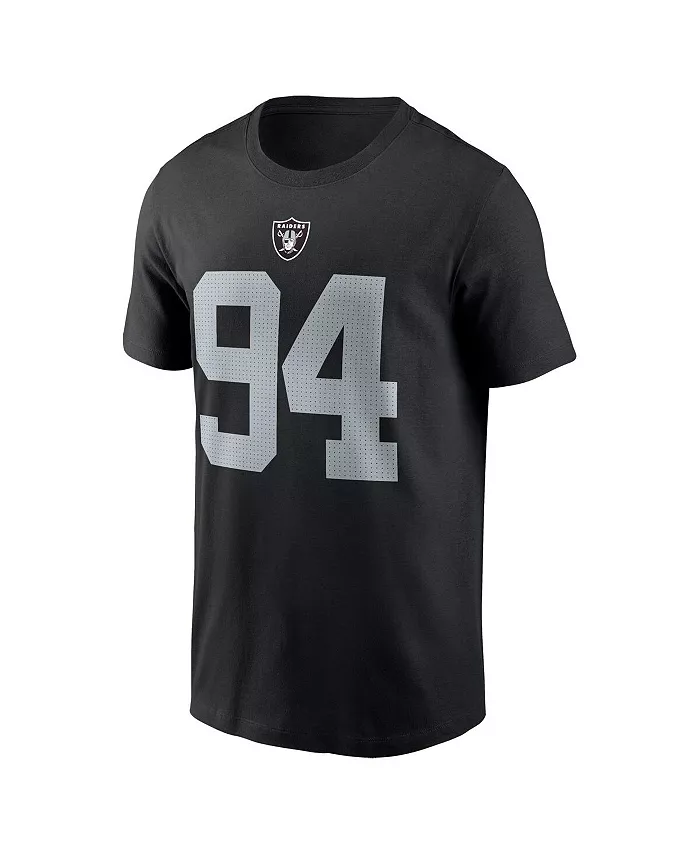 Мужская футболка Christian Wilkins с именем и номером игрока Las Vegas Raiders, черная Nike — фото 2