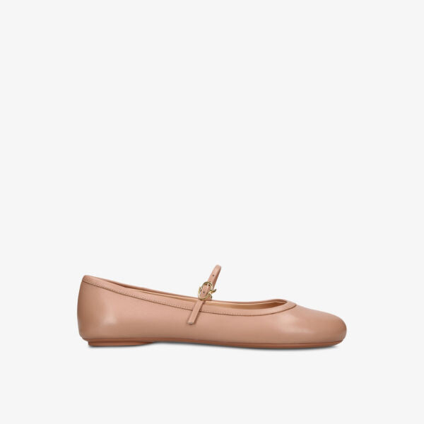 

Кожаные балетки Carla с ленточной пряжкой Gianvito Rossi, красный