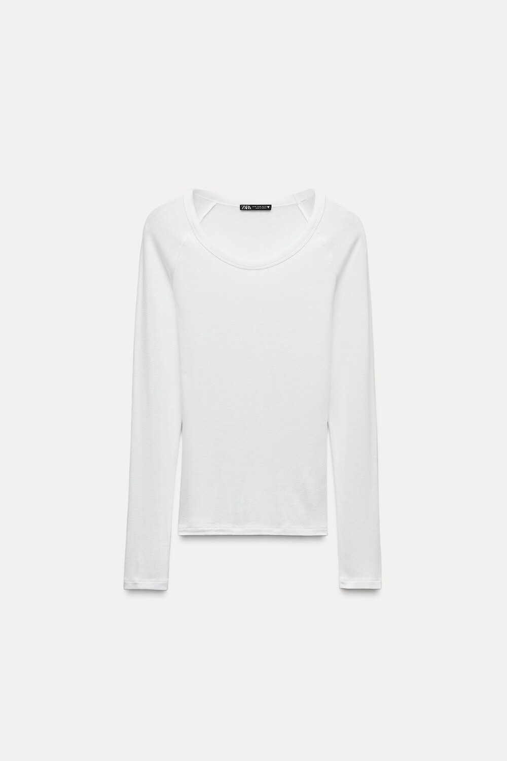 

Футболка из вискозы с длинным рукавом ZARA, белый