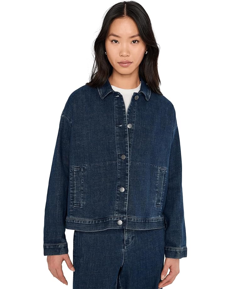 

Женская куртка Eileen Fisher Cotton Stretch Denim Classic Collar, Medium Indigo