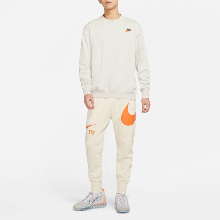 Худи Men's Nike Logo Embroidered Round Neck Sports Pullover Autumn Creamy White DR7834-072 — фото 3