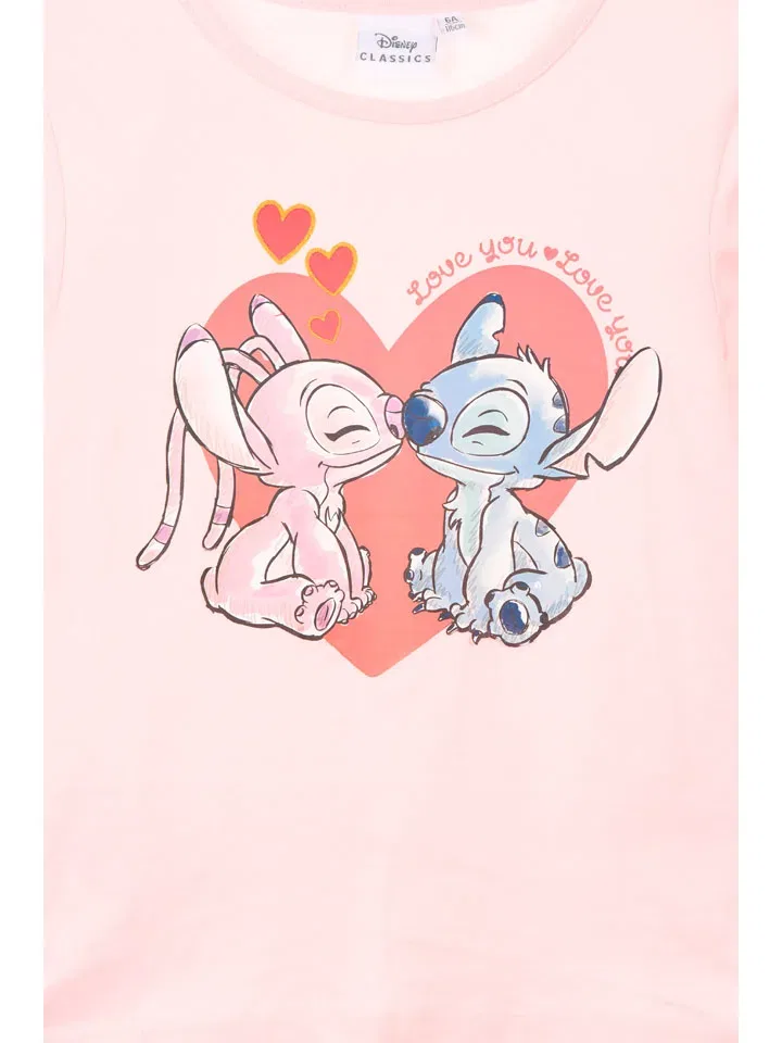 Лонгслив с принтом Lilo & Stitch, розовый — фото 3
