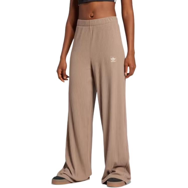 Adidas Women's Essentials Wide Rib Pants Trace Brown Adidas Originals — фото 3