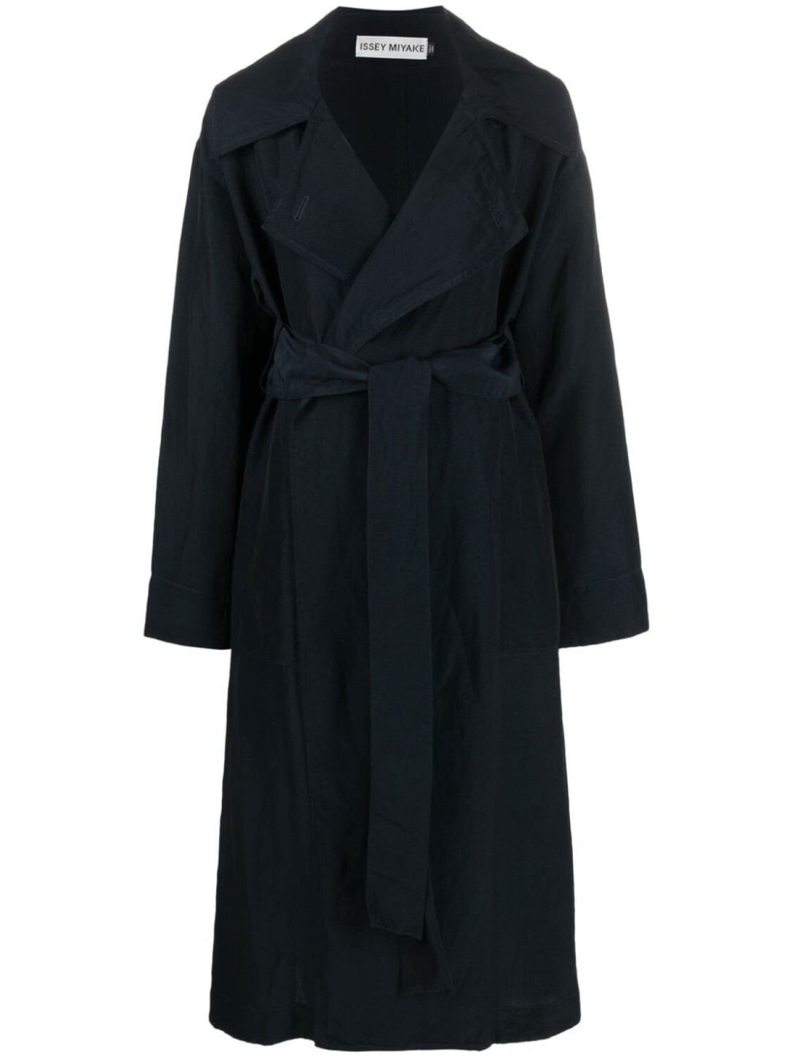 

Issey Miyake однобортное пальто с поясом, синий