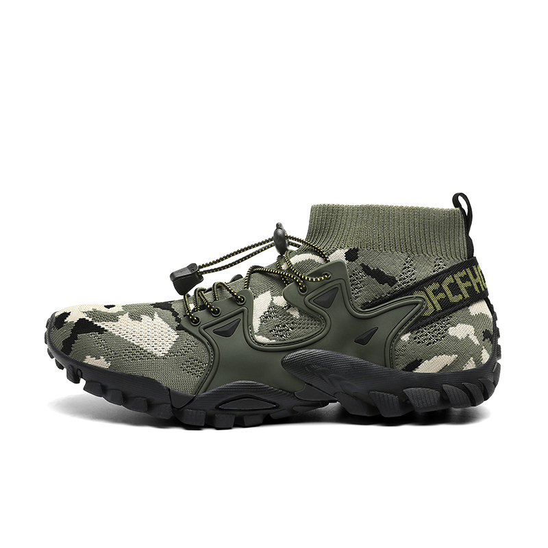 

TELENT Противоскользящие кроссовки Coverage среднего размера для походов, мужские, зеленый камуфляж