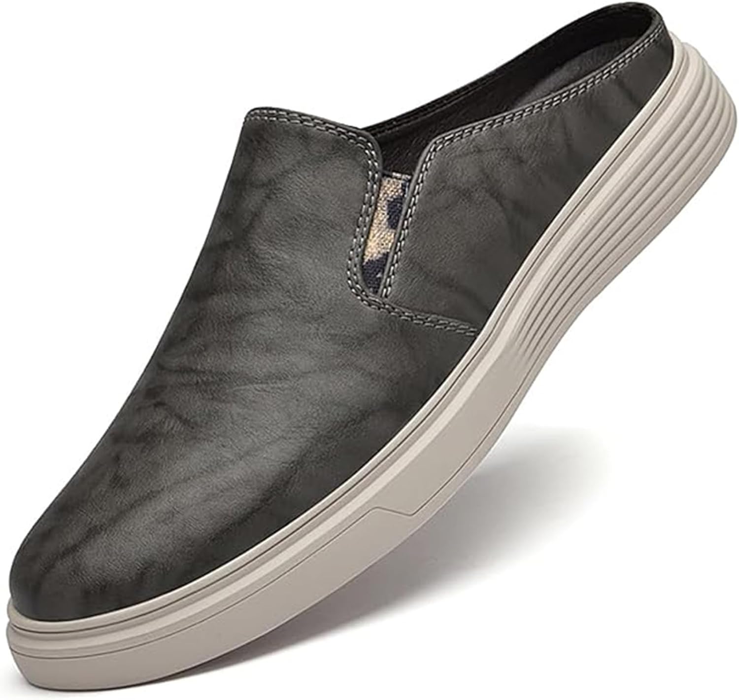 

Мужские туфли-лоферы из натуральной кожи без застежки с эластичной вставкой, с круглым носком и открытой пяткой Xinduoyu, зеленый