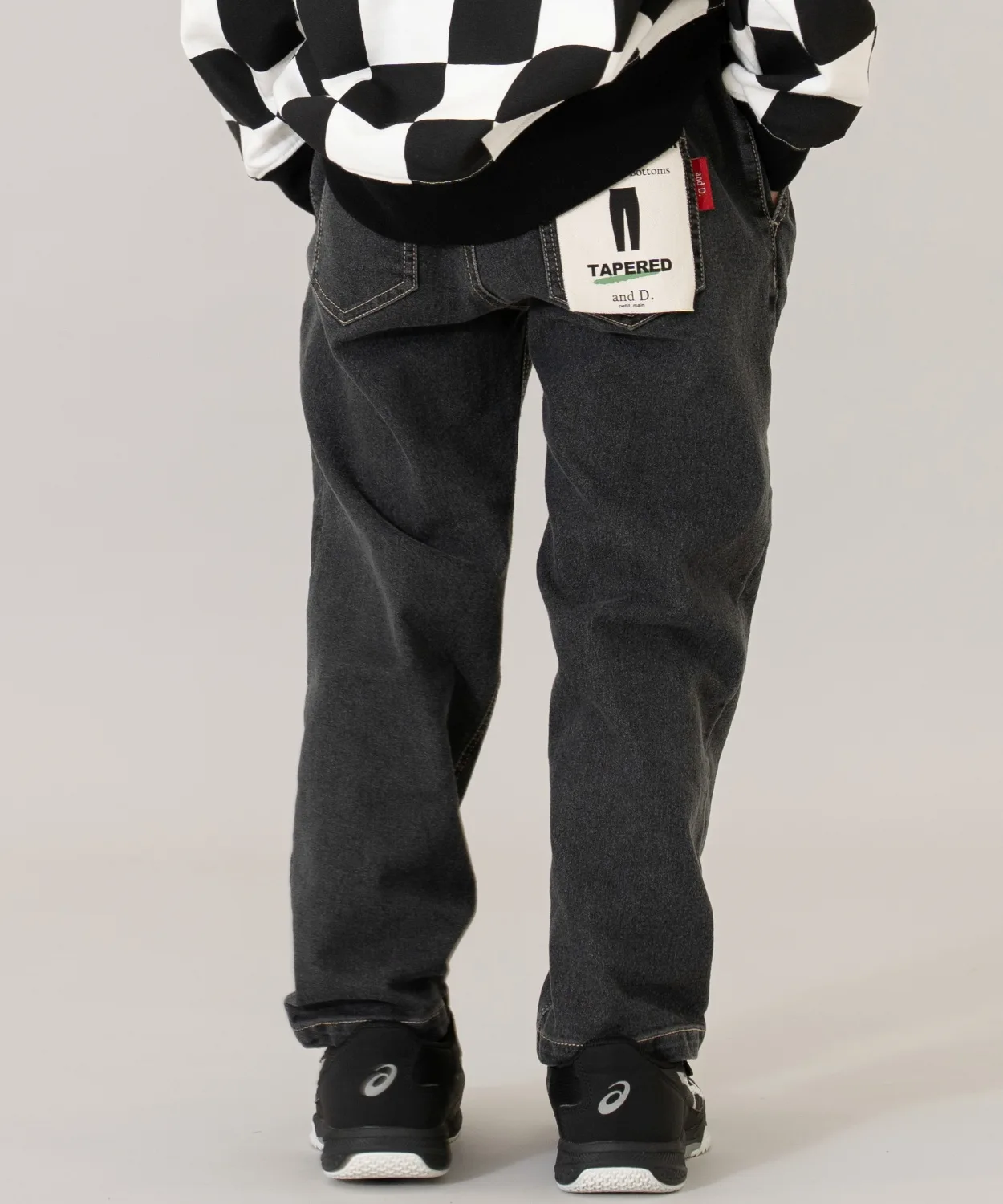 Детские джинсы с зауженным низом Denim Tapered Pants and D. petit main синие — фото 3