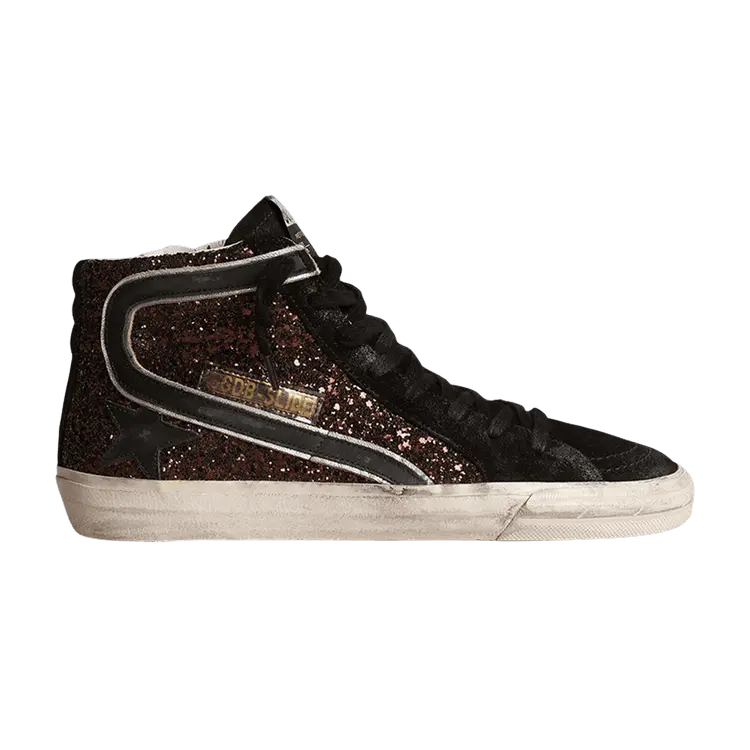 Кроссовки Golden Goose Wmns Slide Sneaker Coffee Brown Glitter, коричневый