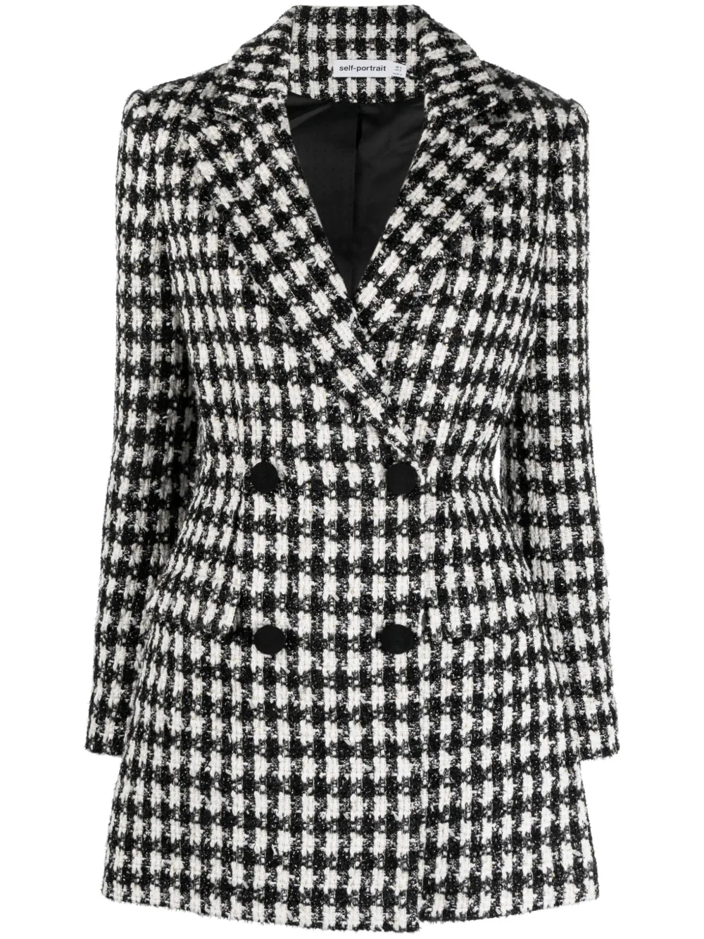 

Платье-блейзер из ткани букле Self-Portrait, черный