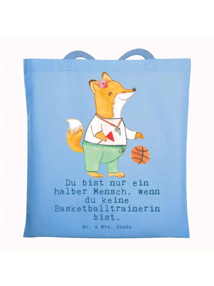

Сумка для переноски Mr & Mrs Panda Basketballtrainerin Herz, небесно-синий