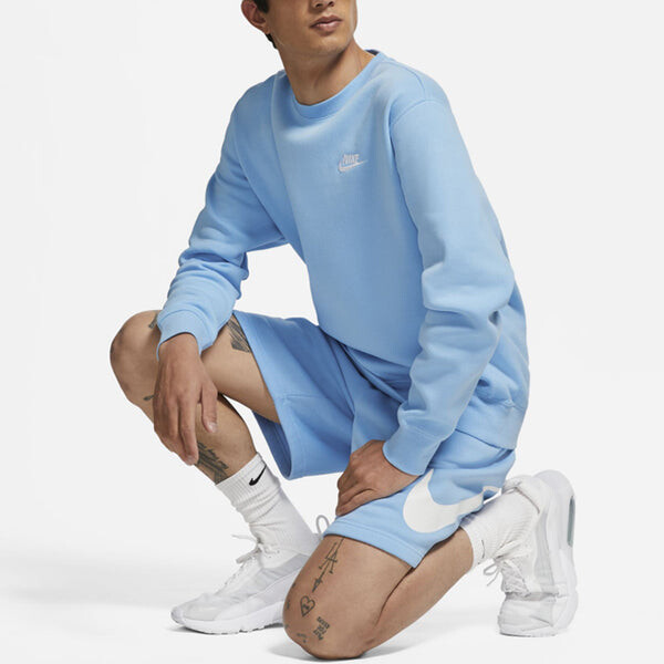 Толстовка Nike Athleisure Casual Sports Fleece Lined Round Neck Pullover Blue, синий — фото 3