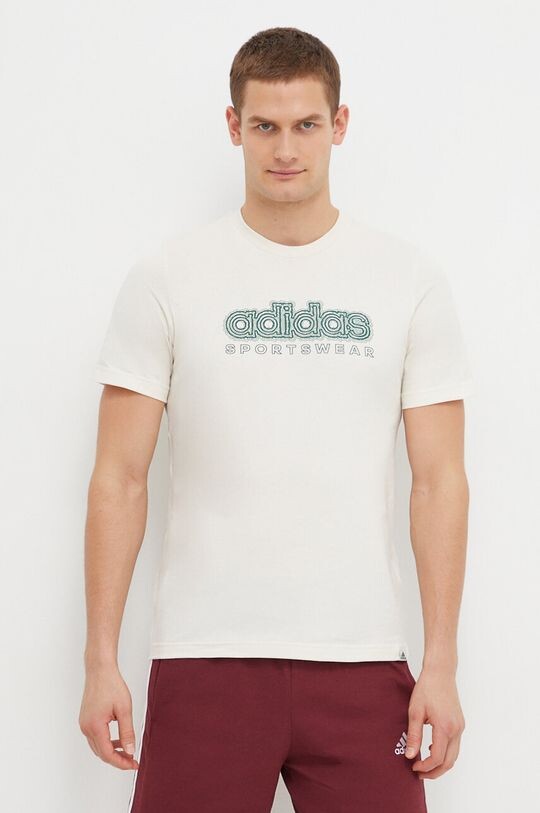 

Футболка Adidas из хлопка adidas, бежевый