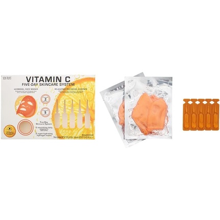 

Набор для ухода за кожей Vitamin C Five-Day Skincare System 7 Pieces Gift Set: 2 Hydrogel Face Mask 120g - 5 Essence Ampoules