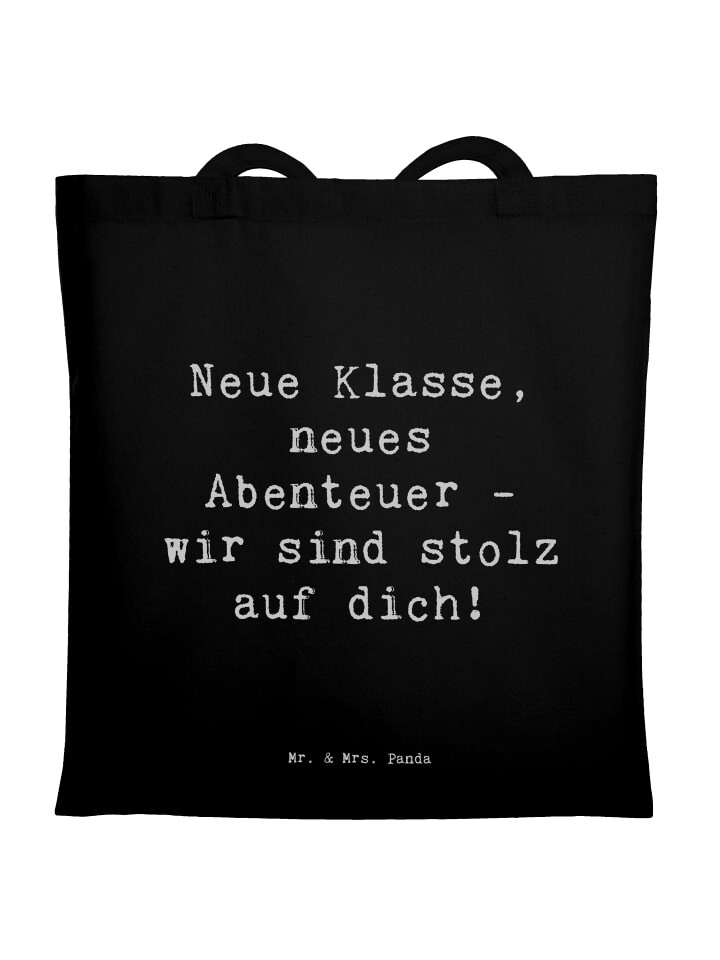 

Сумка Mr. & Mrs. Panda Tragetasche Spruch Erster Schultag Abenteuer mi..., черный